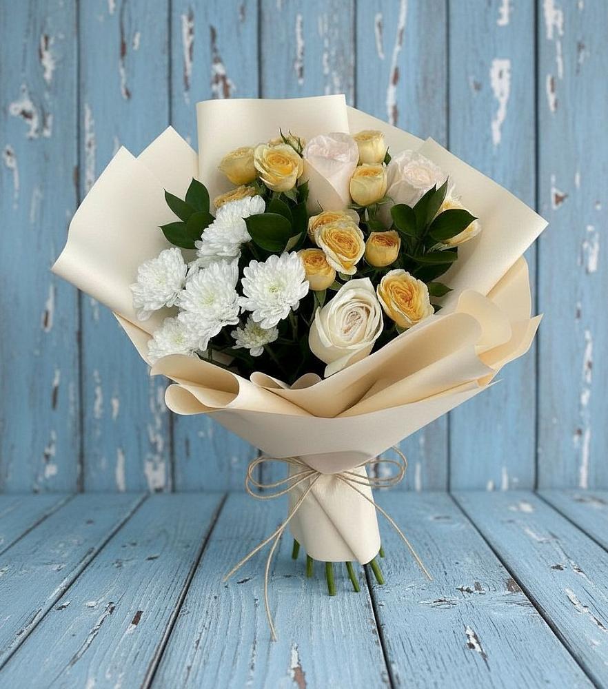 Букет цветов из: Розы и Хризантемы в Линда