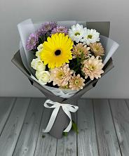 Букет цветов из:  Розы, Герберы и Хризантемы в Линда