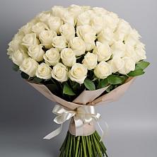 Букет 101 беля роза Белоснежка в Линда
