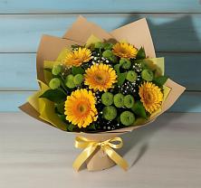 Букет цветов из:  Герберы и Хризантемы в Линда