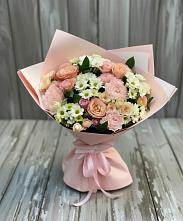 Букет цветов из:  Гвоздики, Розы и Хризантемы в Линда