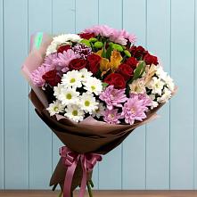 Букет цветов из:  Розы, Хризантемы и Альстромерии в Линда