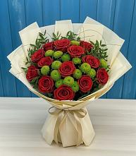 Букет цветов из:  Розы и Хризантемы #REPLACE_PRED# Линда