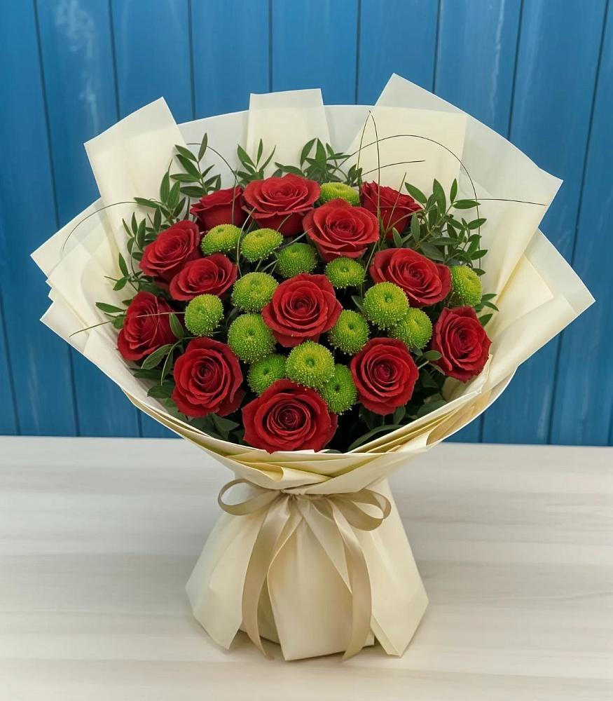 Букет цветов из: Розы и Хризантемы в Линда